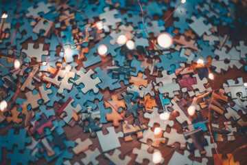 abstract background of pieces of puzzle