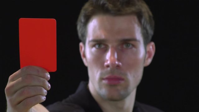 CU, Lockdown, soccer referee holding up a red card