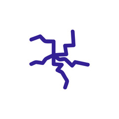 crack icon vector. Thin line sign. Isolated contour symbol illustration