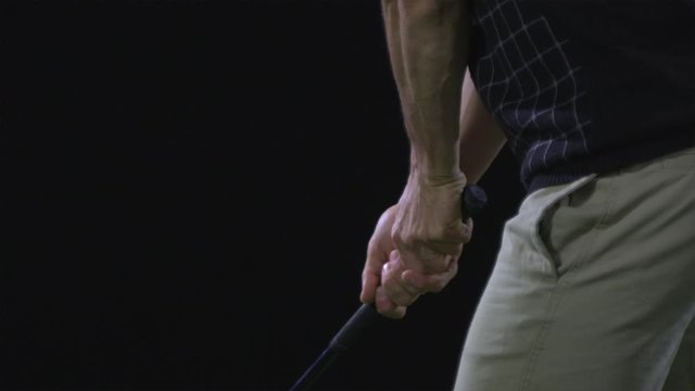 SLO MO, CU, Lockdown, Midsection, golfer teeing off