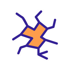crack icon vector. Thin line sign. Isolated contour symbol illustration