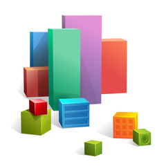 toy colored different size cubes 
