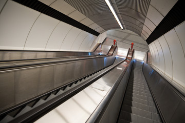 Escalator to a subway station