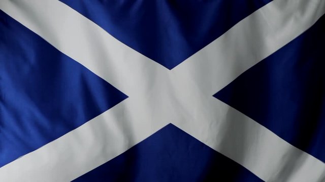 Close-up of a Scottish flag waving