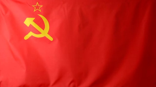 Close-up of a Soviet Union flag waving