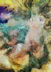 Brush strokes in muted colors. Canvas