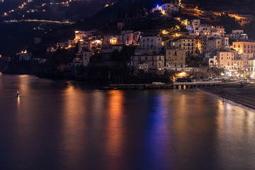 Fototapeta na wymiar Minori by night (Amalfi Coast)