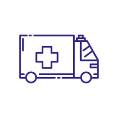 Ambulance truck design of Medical care health hospital emergency aid exam clinic and patient theme Vector illustration