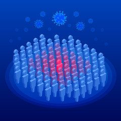 Fototapeta premium China battles Coronavirus outbreak. Coronavirus 2019-nC0V Outbreak, Travel Alert concept. The virus attacks the respiratory tract, pandemic medical health risk