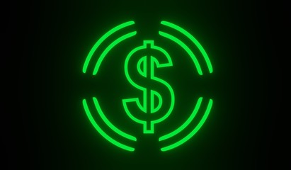 dollar symbol on black background