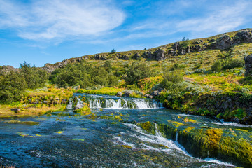 Waterfall in Gjain in thjorsardalur valley in South Iceland © Gestur