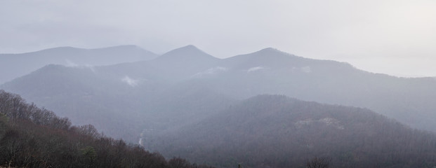 Panoramic view of the Blue Ridge mountains