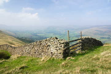 Fototapeta na wymiar Stone wall in Peak District National Park Derbyshire England United Kingdom UK