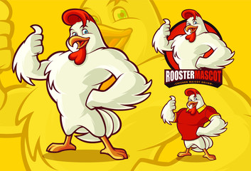Rooster Mascot for food business with optional apprearance