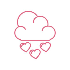 Hearts and cloud design of love passion romantic valentines day wedding decoration and marriage theme Vector illustration