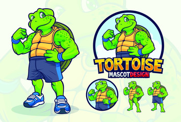 Turtle mascot design for companies or sport teams