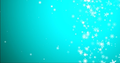 Christmas background with snowflakes - falling snow on a blue background 3D rendering 3D illustration