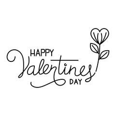 happy valentines day label on white background vector illustration design