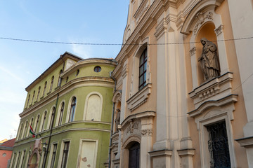 Obraz premium Old buildings in Esztergom, Hungary.