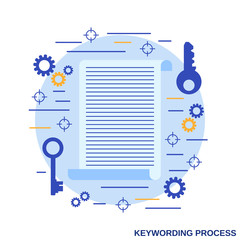 Keywording tools flat design style vector concept illustration