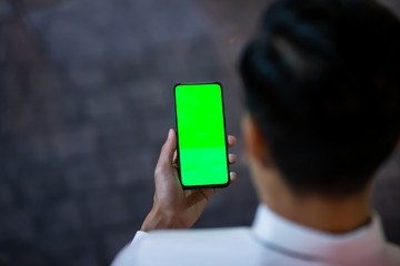 asian businessman use smartphone