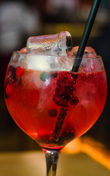 Copa de Gin Tonic con frambuesa