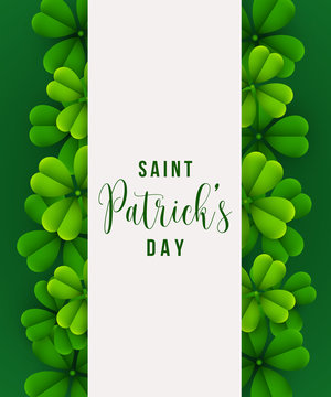 Happy St. Patrick's Day background with clover leaves