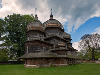 St. George's Church at Drohobych, Ukraine is part of the Unesco world heritage site Wooden Tserkvas of the Carpathian Region