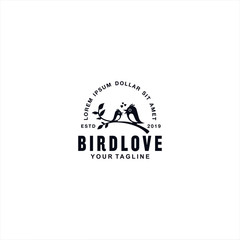 Bird in Love Logo Design Template