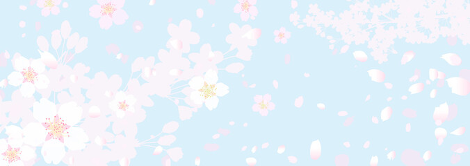 ふわふわ幻想的な桜と春の空 - obrazy, fototapety, plakaty