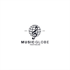 Global Music Logo Design Vector Illustration Template Idea
