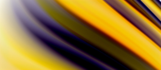 Wave lines abstract background, smooth silk design with rainbow style colors. Liquid fluid color waves. Vector Illustration