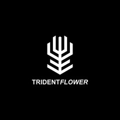 Trident Flower Abstract Logo Design. HYE Initials Logo