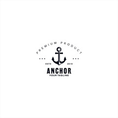 Anchor logo design template idea