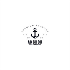 Anchor logo design template idea