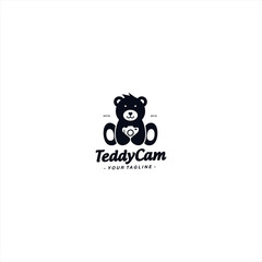 Teddy Bear with Camera logo design template