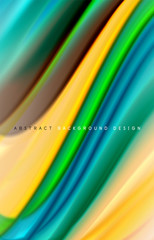 Abstract background - fluid color gradient waves, with dynamic motion line effect. Vector Illustration For Wallpaper, Banner, Background, Card, Book Illustration, landing page