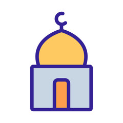 Mosque icon vector. Thin line sign. Isolated contour symbol illustration
