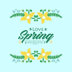 Obraz premium Unique shape of leaf and floral frame, for love spring card design. Vector