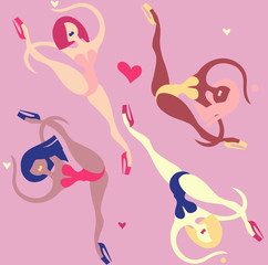 pattern diversity valentine exotic pole dancers on heels