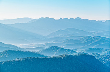 Beautiful mountain peak in Doi Mae U-Kho Mountain, Mae Hong Son Province, Thailand.