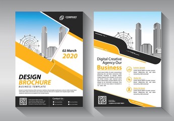 Business abstract vector template. Brochure design, cover modern layout, annual report, poster, flyer in A4 with colorful triangles, geometric shapes for tech, science, market with light background