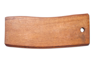 Wooden chopping block on the white background isolated with clipping path