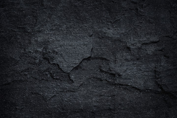 Dark grey black slate stone background or texture