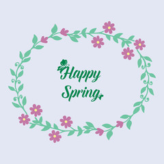 Beautiful Crowd of leaf and floral frame, for happy spring invitation card design. Vector