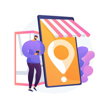 Mobile Shopping, Eshopping. Modern Shopping, Online Retailer, Consumer Convenience Design Element. Marketplace With Purchase Delivery Service. Vector Isolated Concept Metaphor Illustration