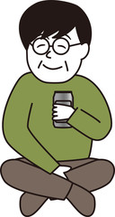 缶ビールとおじさん