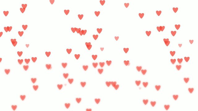 heart love falling rain animation on white background with text "happy valentine's"
