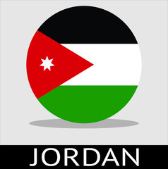  Jordan country flag symbol on a white background