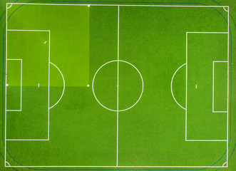 Green field for football and baseball. Top view. For design.
